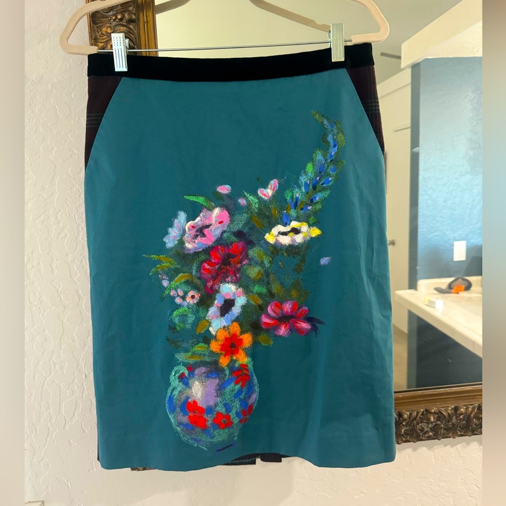 HD in Paris Floral and Plaid Skirt with Velvet waistband. Only worn once.
